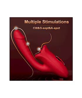 Dual Stimulation Vibrator With Licking Tongue And Realistic Dildo