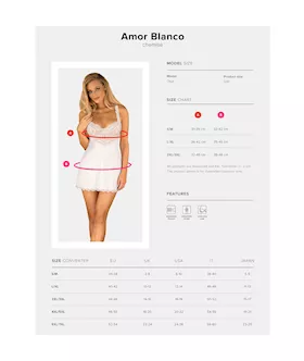Obsessive Amor Blanco Underwire Chemise & Thong