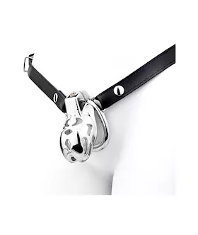 Containment Cell Stainless Steel Chastity Cage With Belt