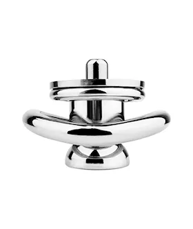 Button Hex Lock Inverted Chastity Cage With Dildo Attachment