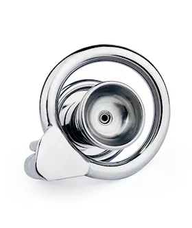 Button Hex Lock Inverted Chastity Cage With Dildo Attachment