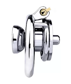Button Key Locked Inverted Chastity Cage