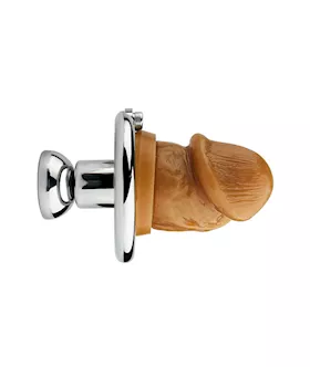 Teardrop Hex Locked Inverted Chastity Cage With Dildo Attachment