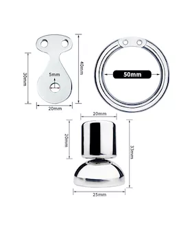 Teardrop Hex Locked Inverted Chastity Cage With Dildo Attachment