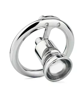 Minimal Hex Locked Inverted Chastity Cage With Dildo Attachment