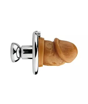 Minimal Hex Locked Inverted Chastity Cage With Dildo Attachment