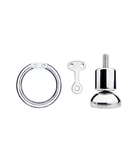 Minimal Hex Locked Inverted Chastity Cage With Dildo Attachment