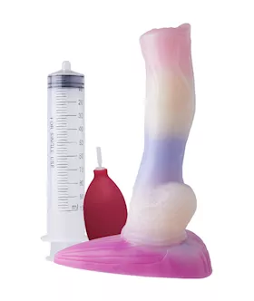 Wild Rebellious Canine Knotted Squirting Fantasy Dildo