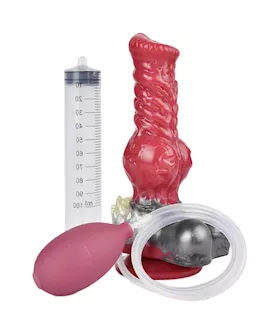 Wild Alpha Wolf Knotted Squirting Monster Dildo with Balls