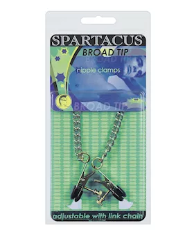 Spartacus Adjustable Broad Tip Nipple Clamps W/link Chain
