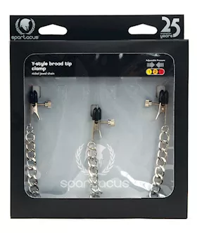 Spartacus Y-style Broad Tip Nipple Clamps & Clit Clamp