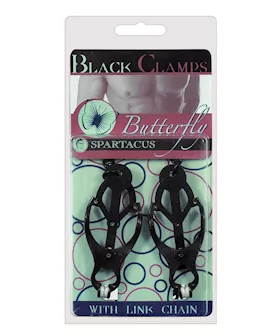 Spartacus Black Butterfly Style Nipple Clamps W/chain