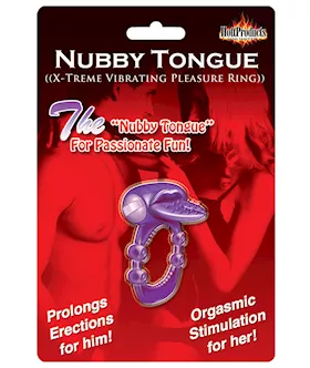 Nubby Tongue X-treme Vibrating Pleasure Ring - Purple