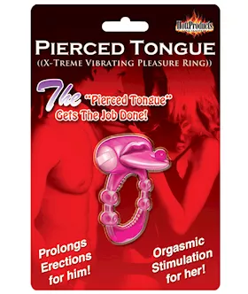 Pierced Tongue X-treme Vibrating Pleasure Ring - Magenta