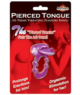 Pierced Tongue X-treme Vibrating Pleasure Ring - Purple