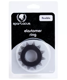 Spartacus Elastomer Stud Cock Ring - Black