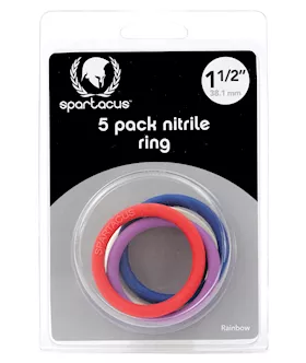 Spartacus 1.5" Nitrile Cock  Ring Set - Asst. Colors Pack Of 5