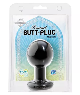 Round Butt Plug - Medium Black