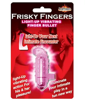 Frisky Finger Light Up Vibrating Finger Bullet - Magenta