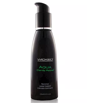 Wicked Sensual Care Aqua Water Based Lubricant - 4 Oz Candy Apple