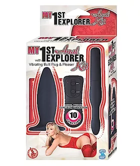My 1st Anal Explorer Kit Vibrating Butt Plug And Please - Black