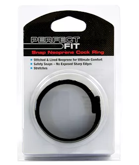 Perfect Fit Neoprene Snap Cock Ring - Black