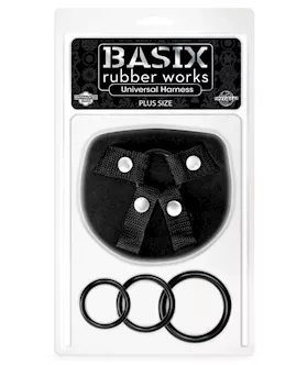 Basix Rubber Works Universal Harness Plus Size - Black