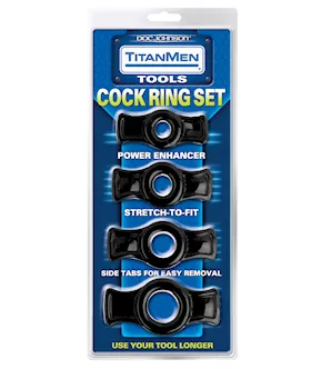 Titanmen Tools Cock Ring Set - Black