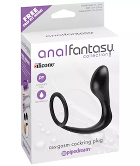 Anal Fantasy Collection Ass Gasm Cockring Plug - Black