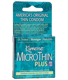 Kimono Micro Thin Aqua Lube Condom - Box Of 3