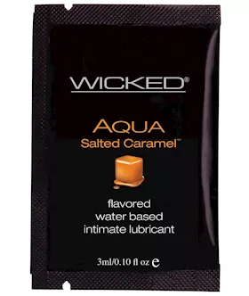 Wicked Sensual Care Aqua Water Based Lubricant - .1 Oz Salted Caramel