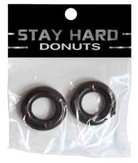 Ignite Power Stretch Donut Cock Ring - Black Pack Of 2