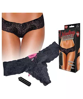 Hustler Vibrating Panties W/bullet Black S/m