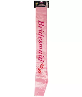 Bachelorette Bridesmaid Flashing Sash W/kisses - Pink