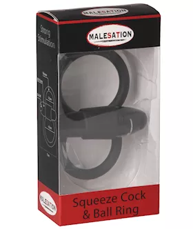 Malesation Squeeze Cock & Ball Ring - Black