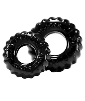 Oxballs Truckt Cock & Ball Ring - Black Pack Of 2