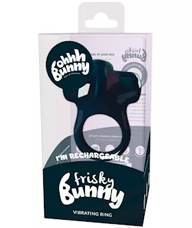 Vedo Frisky Bunny Rechargeable Vibrating Ring - Black Pearl
