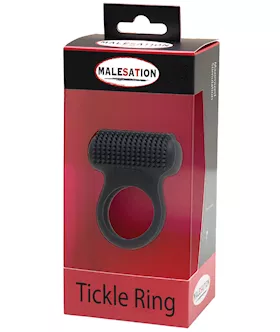 Malesation Tickle Me Nubbed Cock Ring - Black