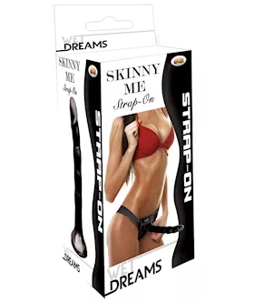 Wet Dreams Skinny Me 7" Strap On W/harness - Black