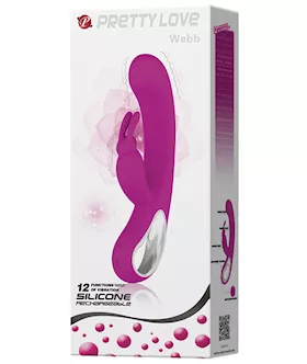 Pretty Love Webb Bunny Ears Rabbit W/handle 12 Function - Fuchsia