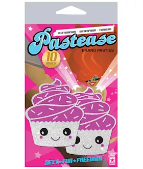 Pastease Premium Cupcake Glittery Frosting Nipple Pastie - White O/s