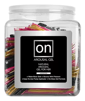 On For Her Arousal Gel Single Use Packet Tub - Asst. Flavor