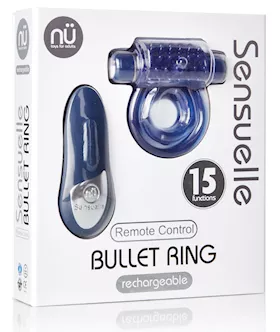 Nu Sensuelle Endure Ultra Flex Remote Control Rechargeable Bullet Ring - Blue