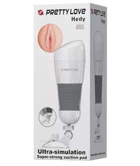Pretty Love Hedy Suction Pad Stroker W/bullet - White