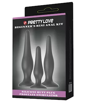 Pretty Love Beginner's Mini Anal Kit - Black Set Of 3