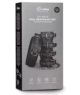 Easy Toys Fetish Set W/collar, Ankle & Wrist Cuffs - Black