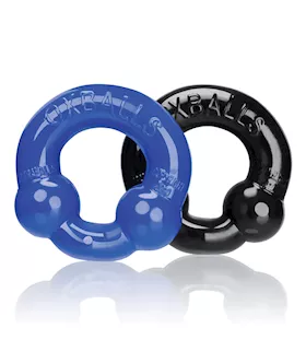 Oxballs Ultraballs Cock Rings - Black/clear Pack Of 2