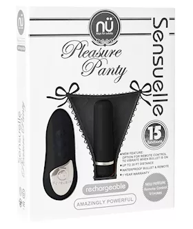 Nu Sensuelle Pleasure Panty Bullet W/remote Control 15 Functions - Black