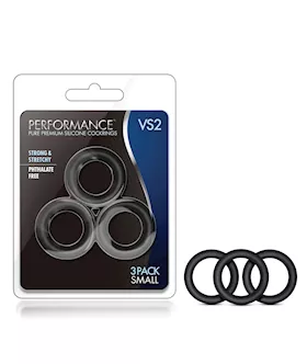 Blush Performance Vs2 Pure Premium Silicone Cockrings Small - Black