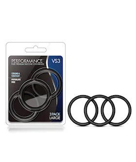 Blush Performance Vs3 Pure Premium Silicone Cockrings Large - Black